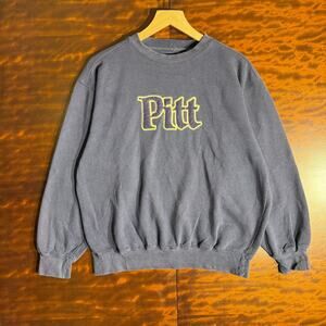 Y2K Mens Pitt Embroidered + Textured College Crew S